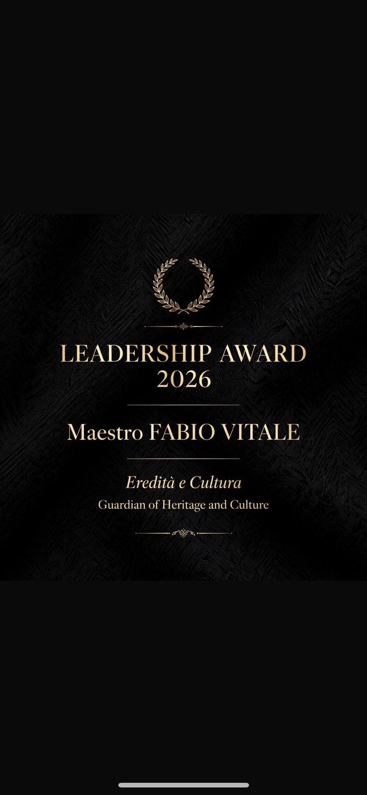 Fabio Vitale - riconoscimento Leadership Award 2026